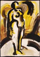 Korda jelzéssel: Álló akt. Akvarell, papír, 60×40 cm