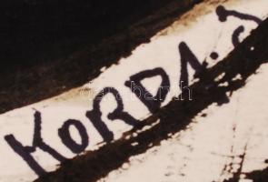 Korda jelzéssel: Pohár mögött. Akvarell, papír, 60×40 cm