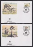 WWF: Nandu set on 4 FDC, WWF: Nandu sor 4 FDC-n