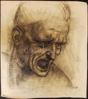 Gollner jelzéssel: Üvöltő. szén, papír, 50×50 cm