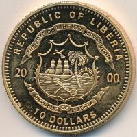 Libéria 2000. 10$ "ECU-Ausztria" bicolor T:PP Liberia 2000. 10 Dollars "Austria" bicolor coin C:PP