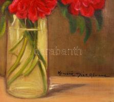 Henczné jelzéssel: Virágcsendélet. Olaj, vászon, 50×40 cm