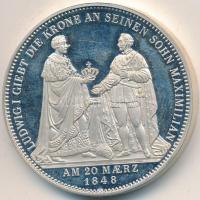 NSZK 1984. "I. Lajos bajor király" Ag emlékérem, peremén jelzéssel és sorszámmal (33.5g/0.900) T:PP GFR 1984. "Ludwig I of Bayern" commemorative Ag medallion with hallmark and serial number on the edge (33.5g/0.900) C:PP