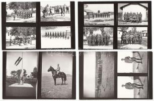 cca 1930-1940 Merényi Andor (?-1976): Katonai emlékek Hontról, 13 db felvétel későbbi másolata, négy levlap méretű fotópapíron, képméretek 4x5 cm és 9x6 cm