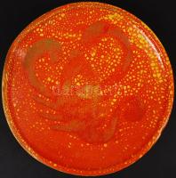 Rákos kerámia tál, érdekes formával, hibátlan, d:25 cm