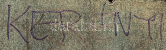 Kerényi jelzéssel: Nő piros sálállal. Akvarell, papír, kis szakadásokkal, 42×30 cm