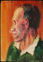 Kerényi jelzéssel: Férfi fej. Akvarell, papír, kis szakadásokkal, 42×30 cm