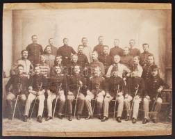 cca 1900 Katonai csoportkép, 25x35 cm