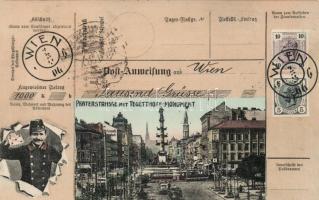 Vienna, Wien; Tegethoff Monument, Praterstrasse, Austrian stamps, postman