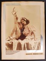 cca 1930 Demanins (Trieszt): Suzy Morand táncosnő színezett műtermi fotója, kisebb foltok a képen, fotóméret 29x23 cm, karton 38x29 cm