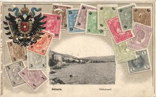 Abbazia, stamps, coat of arms, Emb. litho (EB)