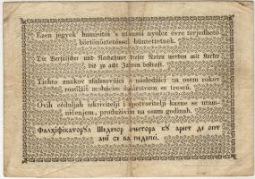 1849. 2Ft "Kincstári utalvány" hátlap ferdén nyomva T:II