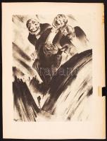 Ruzicskay György (1896-1993): Nevetség tárgya. Algrafia, papír, jelzett az algrafián, 24×18 cm