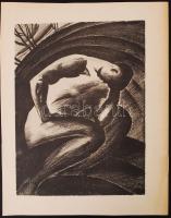 Ruzicskay György (1896-1993): Gondolkodó. Algrafia, papír, jelzett az algrafián, 24×18 cm