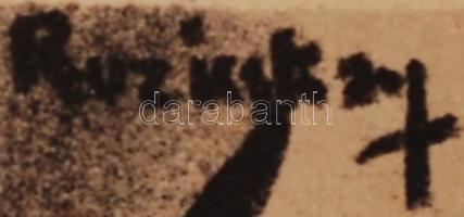 Ruzicskay György (1896-1993): Fények. Algrafia, papír, jelzett az algrafián, 24×18 cm