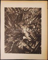 Ruzicskay György (1896-1993): Aknák között. Algrafia, papír, jelzett az algrafián, 24×18 cm