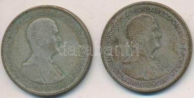 1930. 5P Ag "Horthy-jobbra" (2x) T:3 Adamo P8