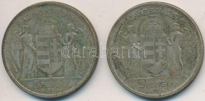 1930. 5P Ag "Horthy-jobbra" (2x) T:3
Adamo P8
