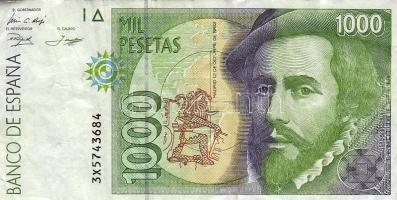 Spanyolország 1992. 1000P (beváltható bankjegy!) T:II