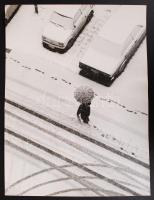 cca 1970 Zsigri Oszkár: Tél, feliratozott, aláírt vintage fotóművészeti alkotás a szerző hagyatékából, 38x29 cm