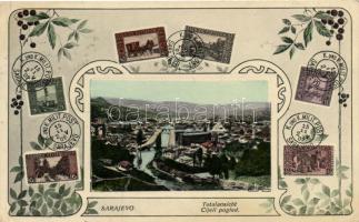 Sarajevo, stamps, Art Nouveau, Simon Kattan (EK)