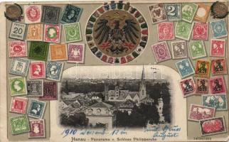 Hanau, coat of arms, stamps, Emb. litho (EK)