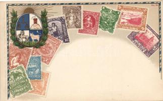 Stamps from Uruguay, coat of arms, litho, Ottmar Zieher