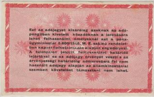 1946. 1000.000Adópengő évszámban ...46 erősen hiányos nyomással T:II+ Csak egyszer hajtva!