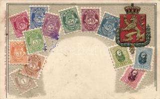 Stamps from Norway, coat of arms, Emb. litho, Ottmar Zieher (pinhole)