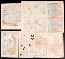 cca 1900 Brockhaus Konversations-Lexikon 14. Auflage Bd. XVII: 12db térképmelléklet /
Maps from the ...
