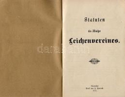 1917 Az Ilmici temetkezési egylet alapszabáylai német nyelven / Statuten der Illmitzer Leichenvereins; Nezsider Druck von J. Horváth