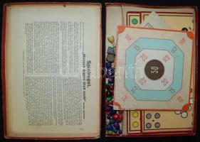 cca 1920 Társasjáték, 2 fajta játékkal, eredeti dobozban / Vintage board-game in original box