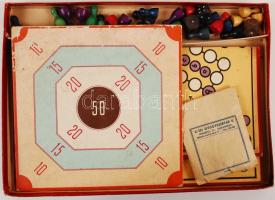 cca 1920 Társasjáték, 2 fajta játékkal, eredeti dobozban / Vintage board-game in original box