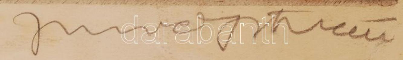 Olvashatatlan jelzéssel: Játszó kisfiú. Rézkarc, karton, jelzett, 42×33 cm