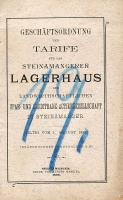 1898 A Szombathelyi raktárház árjegyzéke német nyelven
