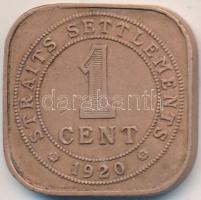 Straits Settlements 1920. 1c "V. György" T:2- Straits Settlements 1920. 1 Cent "George V" C:VF