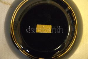 Villeroy és Boch fekete- arany festett üveg bonbonier kis hibával /
Villeroy and Boch painted glass ...