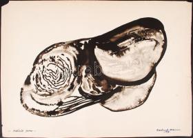 Balikó Ferenc: Kettőzőtt forma II. Akvarell, papír, jelzett, 35×50 cm