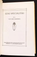 Vizváry Mariska: Száz specialitás. Bp., Eggenberger-féle Könyvkiadóvállalat. Kiadói kartonált kötés,...