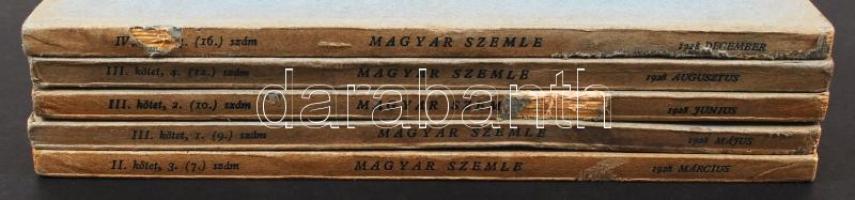 1928 Magyar Szemle 5 db száma (márc., máj., jún., aug., dec.), a szerkesztőbizottság elnöke gróf Bet...