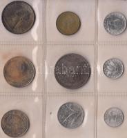Olaszország 1970R 1L-1000L Ag 9db-os forgalmi sor eredeti bontatlan nejlontokban T:1 Italy 1970R 1 Lira - 1000 Lire Ag collectors set with 9pcs of different coins in original case C:UNC