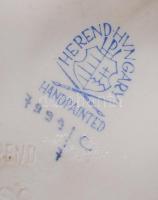 Herendi virágszirmos gyertyatartó, kézzel festett, jelzett, hibátlan, d:12 cm, m:5 cm