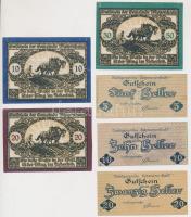 Német Birodalom / Weimari Köztársaság / Wippenham, Schwanenstadt 1920. 6xklf városi szükségpénz T:I,I- Germany / Weimar Republic / Wippenham, Schwanenstadt 1920. 6xdiff necessity notes C:UNC,AU
