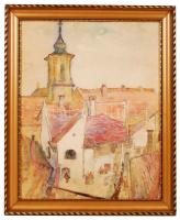 Olvashatatlan jelzéssel: Tabán. Akvarell, papír, jelzett, üvegezett keretben, 36x46 cm