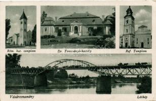 Vásárosnamény, Római katolikus templom, Dr. Tomcsányi kastély, Református templom, Palkó Antalné kiadása (fa)