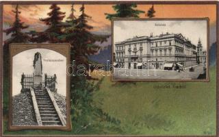 Arad, színház, vértanú szobor / theatre, statue, litho (fa)