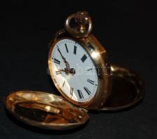 Svájc cca századforduló "Remontoir Patent" 14K arany zsebóra 10 köves, üveg hiányzik, javí...