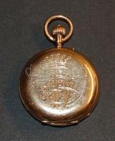 Svájc cca századforduló "Remontoir Patent" 14K arany zsebóra 15 köves, működőképes 3,5cm átmérővel