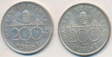 1992-1993. 200Ft Ag "MNB" (2x) T:2-
