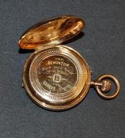 Svájc cca századforduló "Remontoir Patent" 14K arany zsebóra 15 köves, működőképes 3,5cm á...